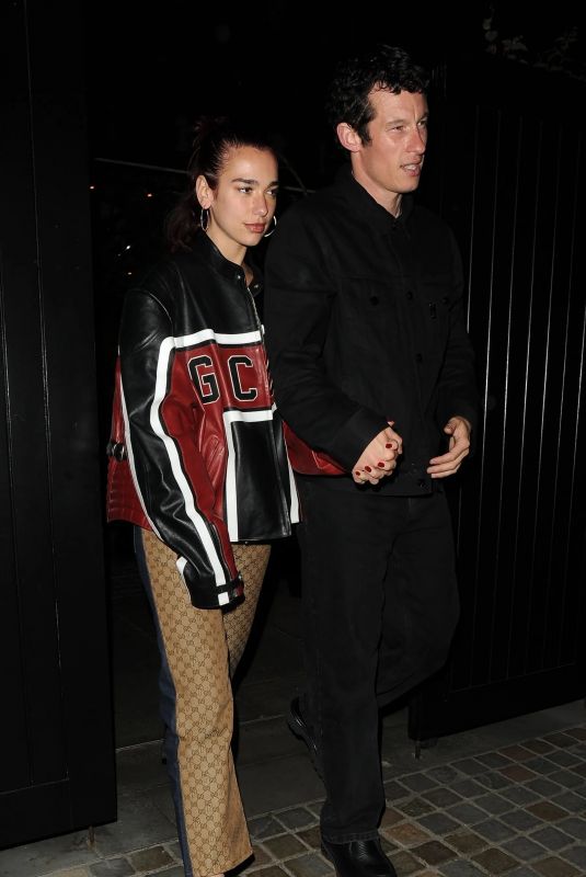 DUA LIPA and Callum Turner Leaves Chiltern Firehouse in London 05/10/2024