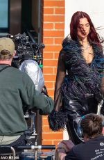 DUA LIPA on the Set of O2 Communications Commercial in Kent 05/11/2024