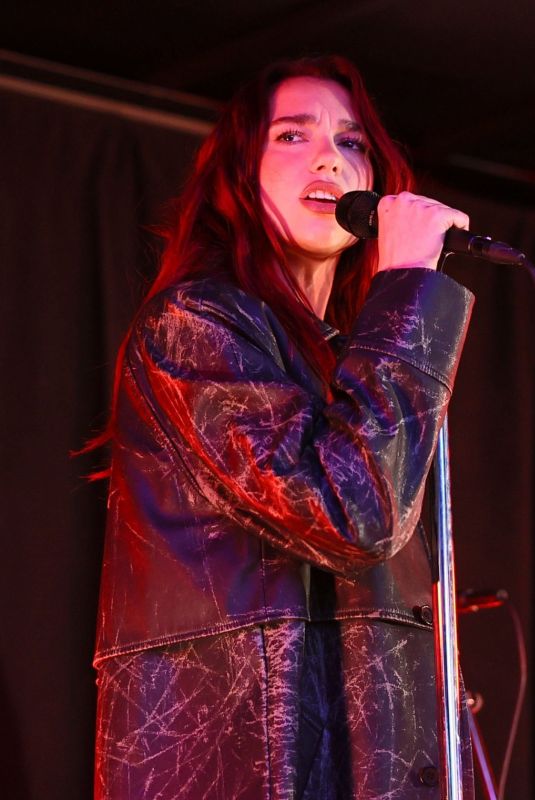 DUA LIPA Performs at Times Square at Surprise Pop-up for Her New Album 05/05/2024