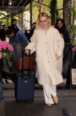 ELLE FANNING Arrives at Carlyle Hotel in New York 05/05/2024