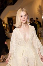 ELLE FANNING Leaves Hotel Martinez at Cannes Film Festival 05/25/2024