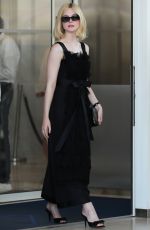 ELLE FANNING Leaves Hotel Martinez in Cannes 05/24/2024