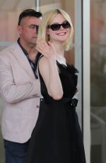 ELLE FANNING Leaves Hotel Martinez in Cannes 05/24/2024