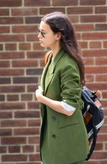IRINA SHAYK in Emerald Green Out in New York 05/23/2024