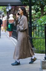 IRINA SHAYK Out Chats on Phone in New York 04/30/2024