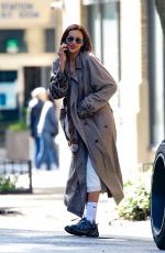 IRINA SHAYK Out Chats on Phone in New York 04/30/2024