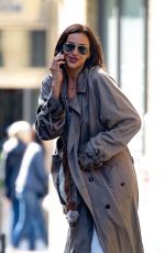 IRINA SHAYK Out Chats on Phone in New York 04/30/2024