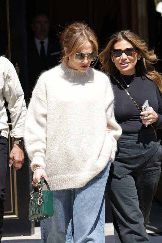 JENNIFER LOPEZ in An Oversized Outfit Out in Paris 05/10/2024