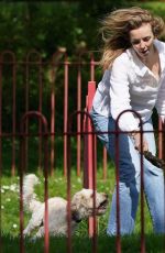 JODIE COMER Out Playing with Her Dog at a Park 05/14/2024