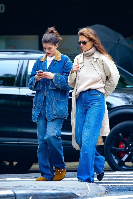 KATIE HOLMES and SURI CRUISE Out for Dinner in New York 05/16/2024
