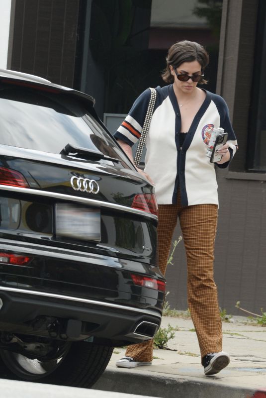 KATIE MALONEY Leaves Her Podcast Office in Los Angeles 05/04/2024