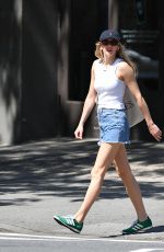 KEELEY HAZELL in Denim Shorts Out in New York 05/27/2024