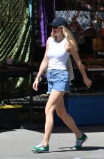 KEELEY HAZELL in Denim Shorts Out in New York 05/27/2024