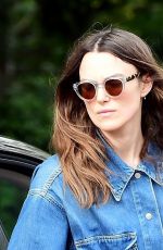KEIRA KNIGHTLEY in Double Denim Out in London 04/30/2024