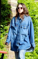 KEIRA KNIGHTLEY in Double Denim Out in London 04/30/2024