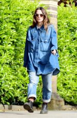KEIRA KNIGHTLEY in Double Denim Out in London 04/30/2024