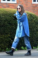 KEIRA KNIGHTLEY in Double Denim Out in London 04/30/2024