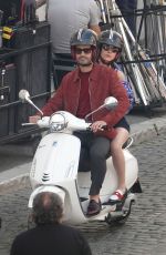 LILY COLLINS on the Set of Emily in Paris with Eugenio Franceschini in Rome 04/292024