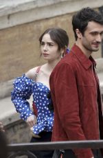 LILY COLLINS on the Set of Emily in Paris with Eugenio Franceschini in Rome 04/292024