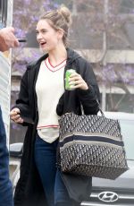 LILY JAMES Arrives on the Set of Swiped in Los Angeles 05/22/2024