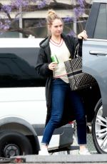 LILY JAMES Arrives on the Set of Swiped in Los Angeles 05/22/2024