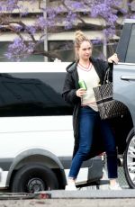 LILY JAMES Arrives on the Set of Swiped in Los Angeles 05/22/2024