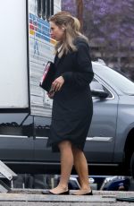 LILY JAMES on the Set of Swiped in Los Angeles 05/17/2024
