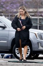 LILY JAMES on the Set of Swiped in Los Angeles 05/17/2024