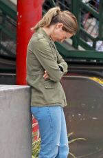 LILY JAMES on the Set of Swiped in Los Angeles 05/23/2024