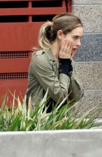LILY JAMES on the Set of Swiped in Los Angeles 05/23/2024