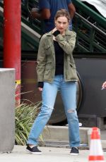 LILY JAMES on the Set of Swiped in Los Angeles 05/23/2024