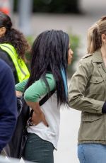 LILY JAMES on the Set of Swiped in Los Angeles 05/24/2024