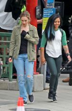 LILY JAMES on the Set of Swiped in Los Angeles 05/24/2024