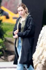 LILY JAMES on the Set of Swiped in Los Angeles 05/24/2024