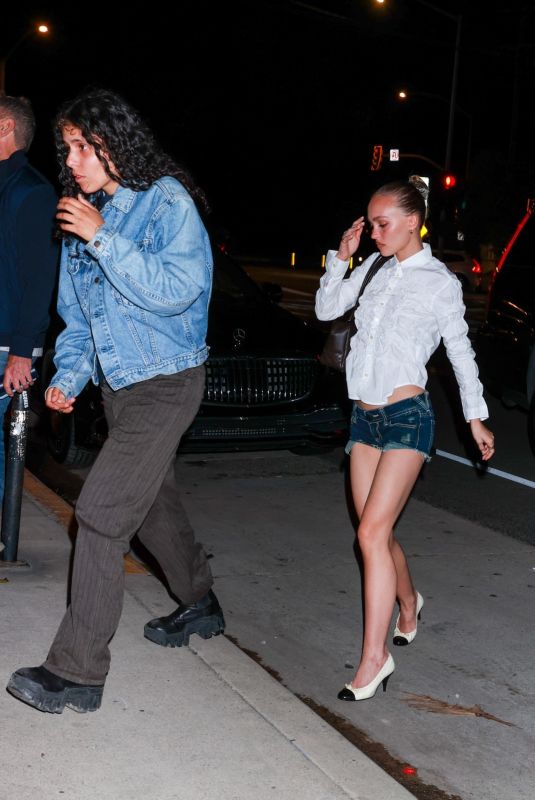 LILY-ROSE DEPP and 070 SHAKE on a Date Night at Giorgio Baldi in Santa Monica 05/10/2024
