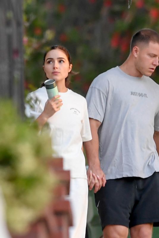 OLIVIA CULPO and Christian McCaffrey Out with Their Dog in Los Angeles 05/08/2024