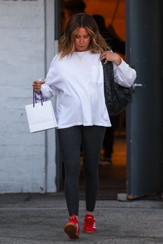 Pregnant ASHLEY TISDALE Leaves Meche Salon in Beverly Hills 05/08/2024