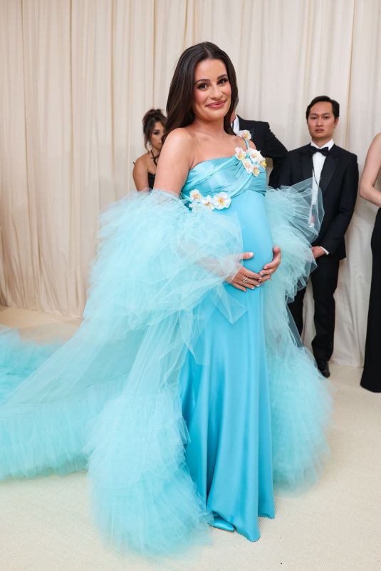 Pregnant LEA MICHELE at Met Gala Celebrating Sleeping Beauties: Reawakening Fashion in New York 05/06/2024