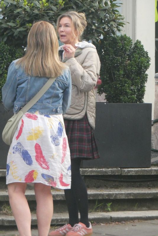 RENEE ZELLWEGER on the Set of New Bridget Jones Movie in London 05/17/2024