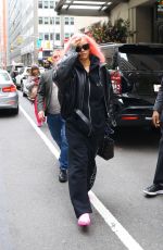RIHANNA Debuts New Pink Hair in New York 05/04/2024