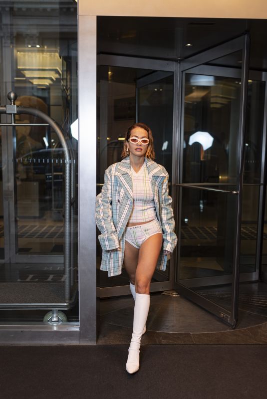 RITA ORA Leaves Her Hotel and Heading to Fittings for Met Gala in New York 05/05/2024