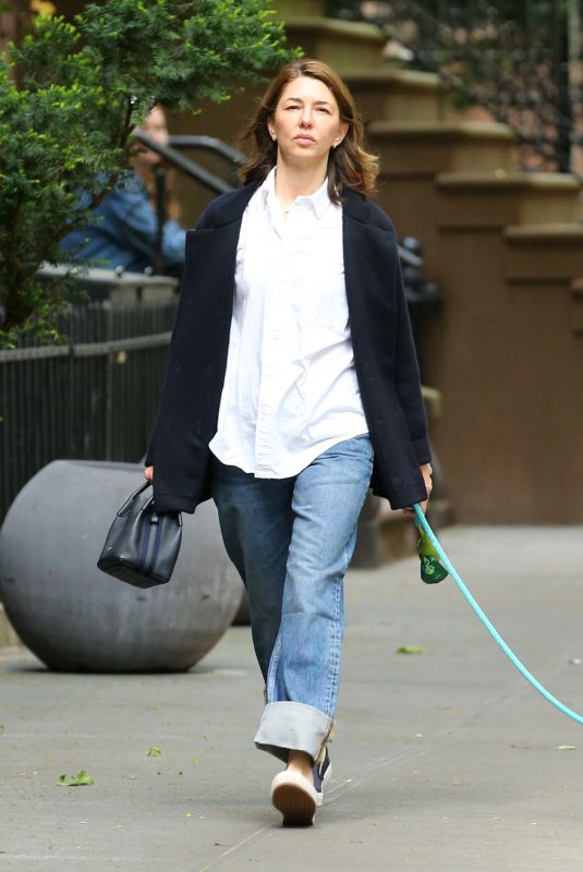 SOFIA COPPOLA Out with Her Dog in New York 05/17/2024