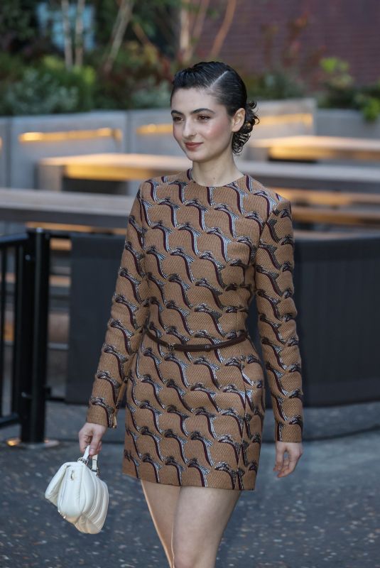 TECLA INSOLIA Arrives at Gucci Cruise 2025 Fashion Show in London 05/13/2024