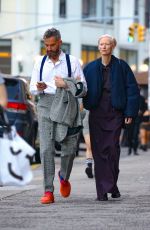 TILDA SWINTON and Sandro Kopp Out in New York 05/02/2024