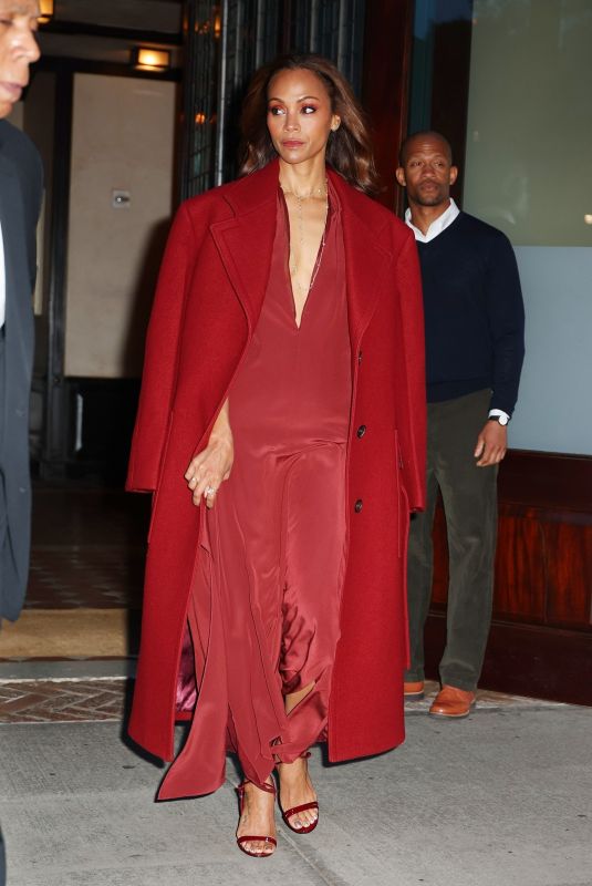 ZOE SALDANA Arrives at Paramount Pictures Upfront in New York 04/30/2024