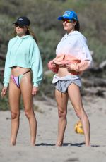 ALESSANDRA AMBROSIO Playing Volleyball with Friends at a Beach in Pacific Palisades 06/10/2024