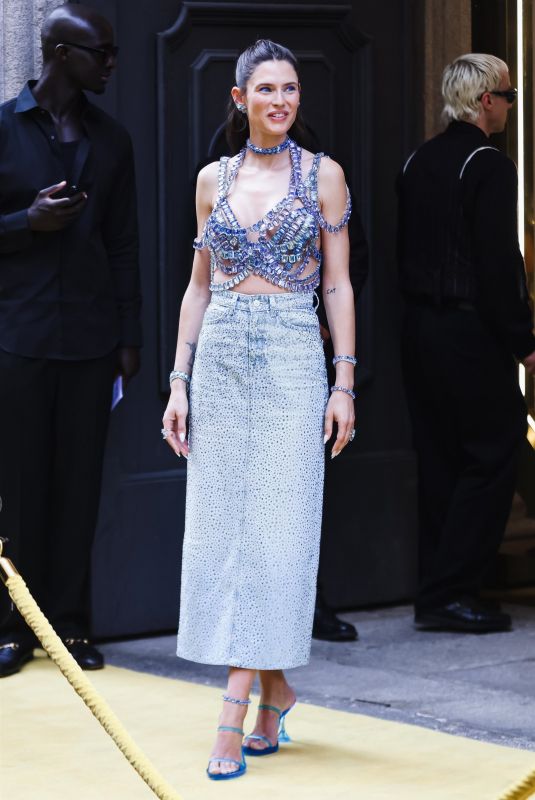 BIANCA BALTI Arrives for Inauguration of Swarovski Masters of Light from Vienna to Milan Exhibition at Palazzo Citterio 06/16/2024