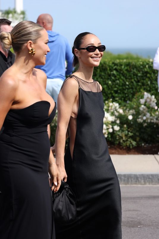 CARA SANTANA, BROOKS NADER and DEVON WINDSOR Arrives at Olivia Culpo and Christian McCaffrey