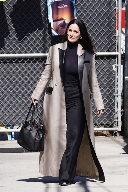 CARRIE-ANNE MOSS Arrives at Jimmy Kimmel Live! in Hollywood 06/12/2024