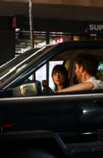 DAKOTA JOHNSON and Chris Evans Film a Driving Scene for Materialist in New York 06/07/2024